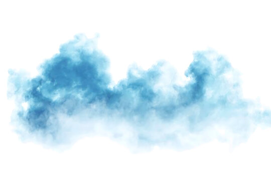 Blue smoke clouds on PNG background