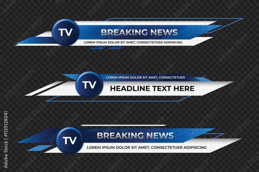 Aufkleber futuristic design lower third banner. broadcast news lower third banner template design. lower third