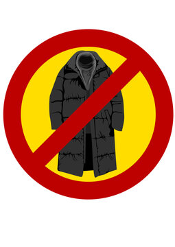 recommend clip art: red circle plan and crossed out red line Men's winter clothing isolated on white background. Cold weather clothing collection for vector illustration