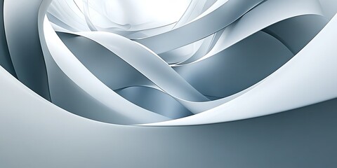 Fototapeta premium Abstract swirling gray and white forms.