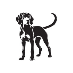 Bluetick Dog Silhouette - Illustration of Dog - Minimalist Design Of Dog - Dog Vector.