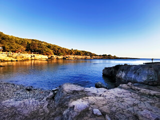 Porto Selvaggio fraction of Nardò town a Nature Reserve along a rocky and jagged seashore with Mediterranean scrub in the province of Lecce, Apulia, Italy.