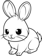 Obraz premium Cute cartoon bunny with big eyes