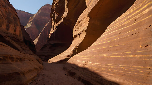 smooth velvetlike canyon walls like Grand Canyon