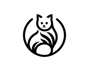 black and white cat vector
