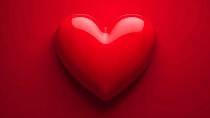 red heart on a red background. Heart, love, romance or red heart for Valentine's Day. Postcard