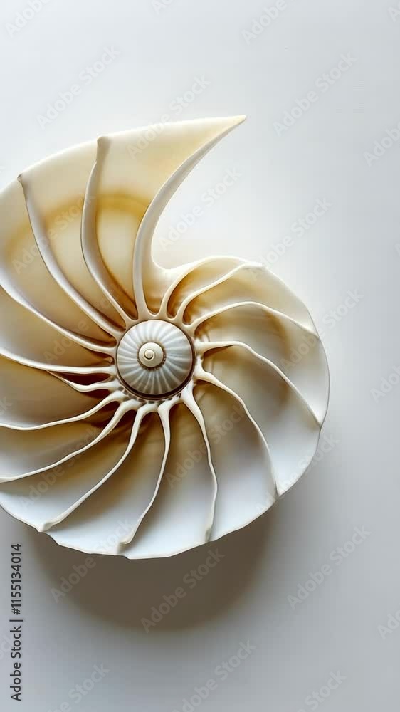 Aufkleber beautiful nautilus shell displays intricate patterns and elegance on a white background that enhance