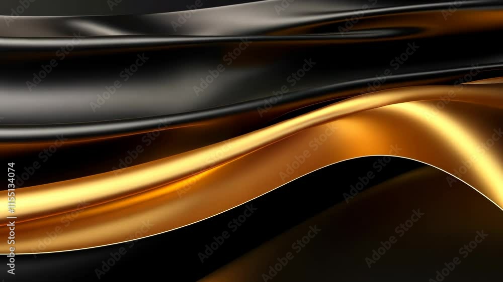 Poster black and gold abstract video animation perfect for modern, upscale projects.
