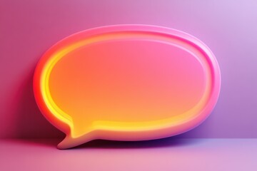 Gradient Speech Bubble on Pink Background