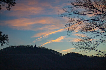 Zartes Abendrot im Winter