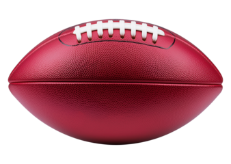 PNG image of a classic American football in vibrant red color on a transparent background