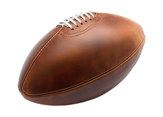 PNG image of a classic brown leather football on a transparent background