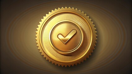 A golden badge with a guarantee icon on a circular background with subtle texture, symbolizing trust and reliability in financial transactions , assurance seal, trust