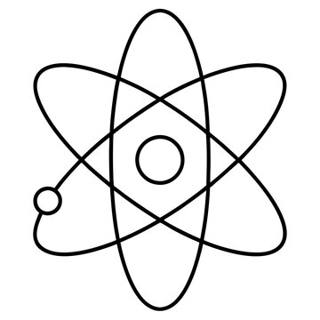black outline atom science concept clip art preview