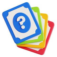 Stack of Colorful Question Cards for Quiz Games
