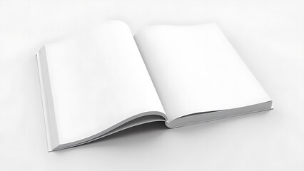 open book with blank pages, . Magazine cover and open magazine mockup on white background.