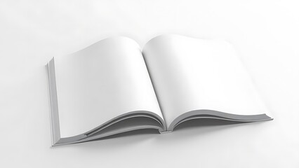 open book with blank pages, . Magazine cover and open magazine mockup on white background.