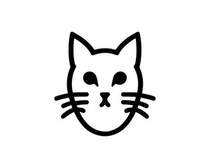 Cat logo design icon symbol vector template. Silhouette cat illustration