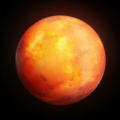 Fototapeta premium A perfectly round, vibrant orange fruit with detailed, realistic texture, softly lit with cinematic lighting