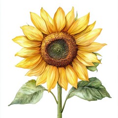 Fototapeta premium Watercolor Sunflower Illustration