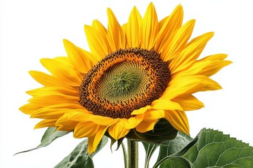 Fototapeta premium Vibrant Sunflower on White Background