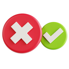 Red Cross and Green Checkmark for Correct and Incorrect