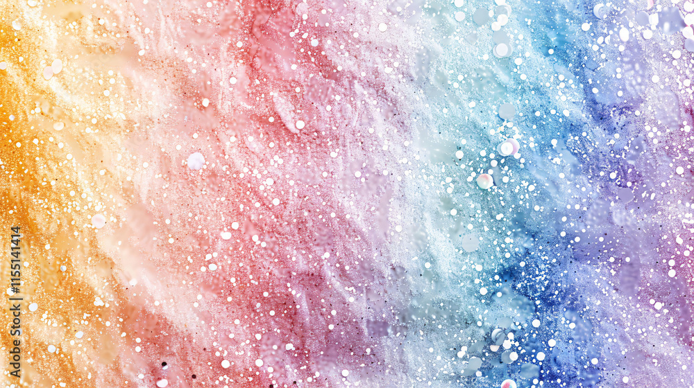Poster colorful abstract watercolor pattern with vibrant hues and bubbles blending together in a smooth gra