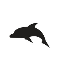 Fototapeta premium Dolphin icon. Dolphin silhouette on white background. Dolphin sign vector illustration design.