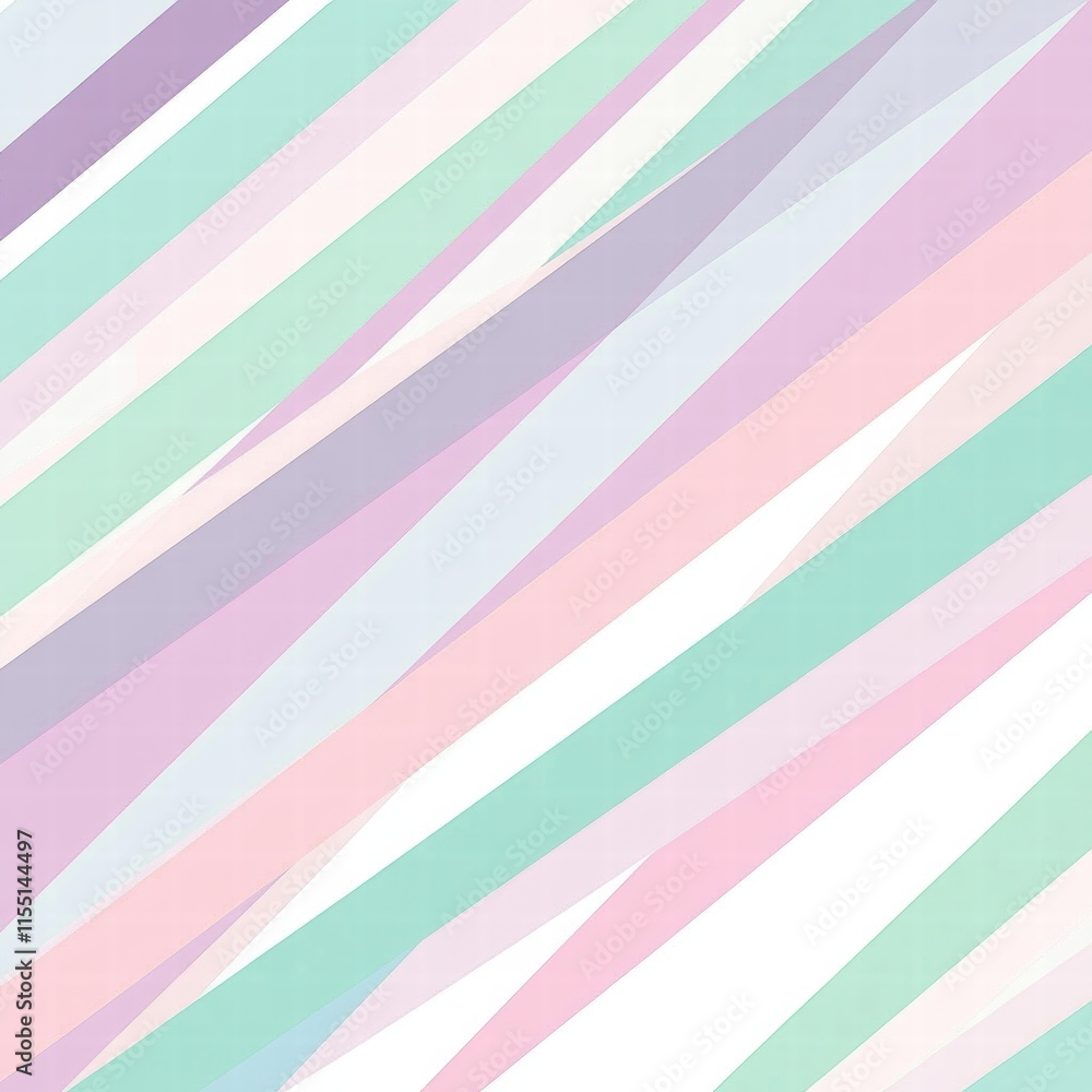 Poster Striped pastel pattern in light tones creating a soft and calming visual effect for various design applications. Generative AI