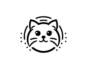 Silhouette cat icon vector illustration