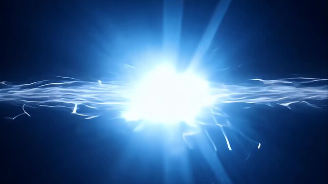 Electric arc pulses with radiant glow, centered in the screen