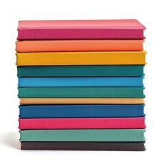Fototapeta premium Stacked vibrant books showcasing a variety of colors and textures in a neat arrangement