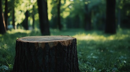 Fototapeta premium A cut tree stump Tree stump in the park