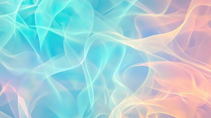 Obraz premium Swirling patterns in soft, pastel colors create an ethereal background, blending shades of blue and peach in a fluid, dynamic manner