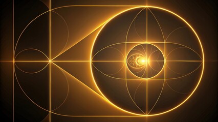 Golden ratio Fibonacci spiral wallpaper design with a mesmerizing geometric pattern , golden ratio