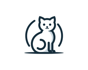 Silhouette cat icon vector illustration