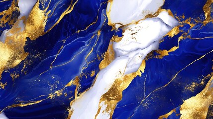 Elegant Marble Vector. Deep blue, white, and golden marble texture with bold veins and a smooth gradient. 