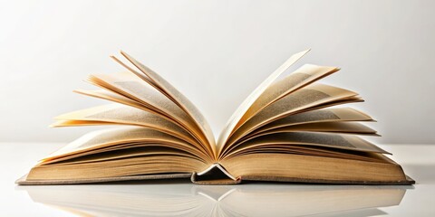 Naklejka premium An open book isolated on a background , education, learning, reading, knowledge, wisdom, literature, blank, clear, isolated, book