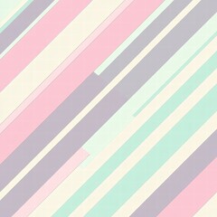 Fototapeta premium Striped pattern featuring pastel colors and diagonal lines for creative design inspiration. Generative AI
