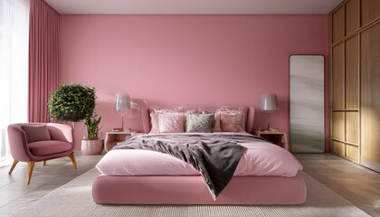 a modern bedroom in a beautiful house