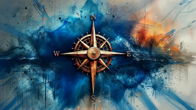 Exploration of a compass inspiring adventure and direction in creative art style
