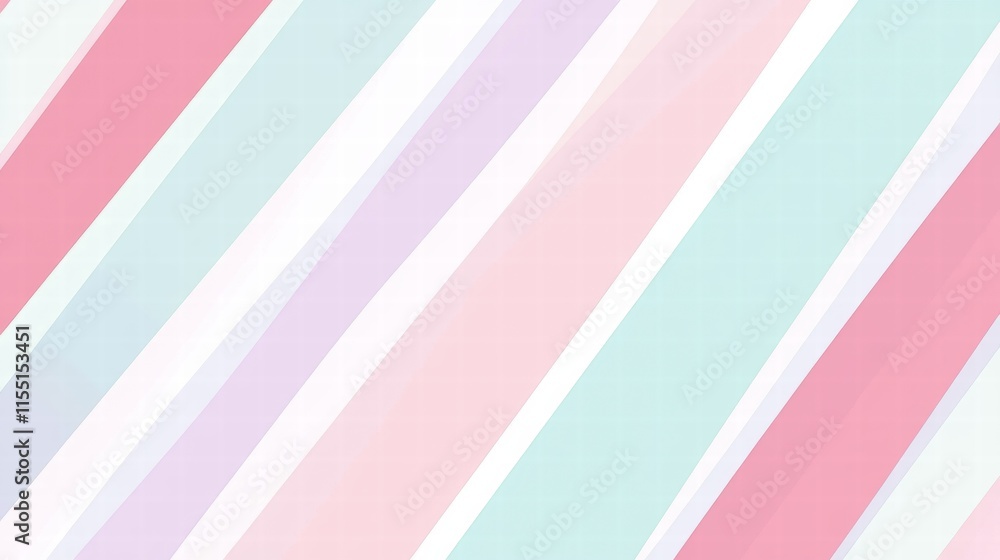 Aufkleber Striped pattern in soft pastel colors creating a calming visual effect perfect for modern decor and design projects. Generative AI