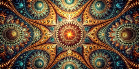 Abstract fractal background with intricate geometric patterns , fractal, abstract, background, design, digital, pattern