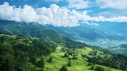 Mountain Landscape Green Valley Summer