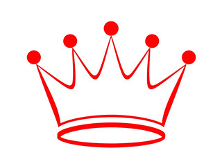 Red  crown isolated on  transparent background