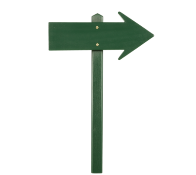 blank green wooden road sign guide board, arrow shaped street sign board, cutout png
