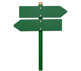 blank green wooden road sign guide board, directional street point sign board, cutout png