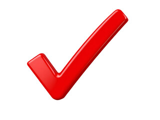red check mark isolated on transparent background 