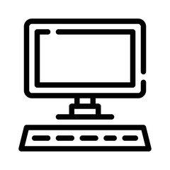 Icon Computer PC With Style Outline