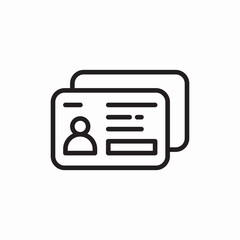Identity card badge profile document icon vector sign